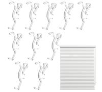 ACKKOR 10 PCS Valance Clips 2.5'' Window Blind Clips Hidden Top Fixing Holders Clear Plastic with 64mm in Width Retainer Holder for Faux Wood & Venetian Blinds