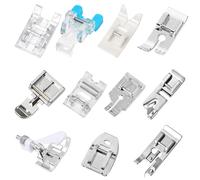 ACKKOR 11 Pcs Presser Feet, Sewing Machine Presser Foot Set Walking Foot for Sewing Machine & Zipper Practical Accessories for Low Shank Household Machines