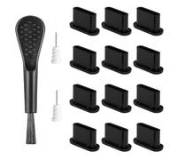 ACKKOR 12 PCS USB C Dust Plug USB C Port Cover USB C Port Cover USBC Dust Plug Type C Dust Plug Charging USB C Dust Cover with Cleaning Brush for Smartphones and Tablets