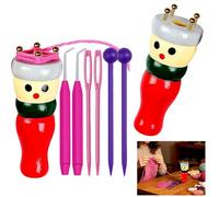 ACKKOR 2 Pack French Knitting Doll, Wooden Knitting Kit with Easy to Use French Knitter Kit to Make Scarves Hats Headbands and Socks and Adults and Kids, Kids Knitting Starter Kit (8.8 x 3.3 Cm)