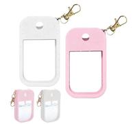 ACKKOR 2 PCS Hand Sanitizer Spray Case, Hand Sanitizer Case Thickened Silicone with Incidentally Keychain Accessory for 1 Fl Oz/30ml for Travel Work School Portability (Pink and White)