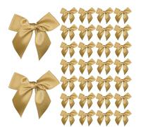 ACKKOR 30 Pcs Gold Bows Mini Bows for Crafts, Gift Wrapping Accessories Bows for Gift Wrapping Mini for Crafts for Craft DIY Sewing Wedding Birthday Party Crafts Bakery Candy Bags(Gold)