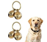 ACKKOR Dog Bells for Collar, 4 PCS Cat Collar Bells Extra Loud Gold Copper Pet Bell, Tracking Training Pendant for Dogs and Cats