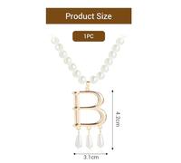 ACKKOR Inspired by Anne Boleyn Necklace, Suitable for Anne Boleyn Costume Letter Pearl Necklace a Niche Design and Minimalist Vintage Silver Necklace