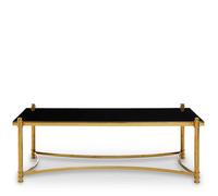 Ackley Coffee Table - Black Glass - Gold Legs