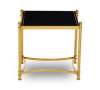 Ackley Side Table - Black Glass - Gold Legs
