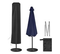 AckMizz Patio Umbrella Cover - Outdoor Umbrella Covers with Folding Rod, Waterproof Oxford, Parasol Cover for 7.5ft 8ft 9ft 10ft 11ft Round Table Umbrella (Black)