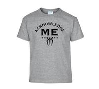 Acknowledge Me Roman Rings Grey Medium T-Shirt - Funny Fan Tee |Retro Pro Wrestler Graphic Tee|Funny Apparel | Soft Cotton Casual Fit for Men & Women | Suitable for WWE, Fitness & Gym Lovers