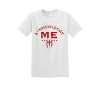 Acknowledge Me Roman Rings White Large T-Shirt - Funny Fan Tee |Retro Pro Wrestler Graphic Tee|Funny Apparel | Soft Cotton Casual Fit for Men & Women | Suitable for WWE, Fitness & Gym Lovers