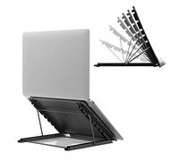 ACKTECH Laptop Stand,Foldable Portable Ventilated Desktop Laptop Holder, laptop Cooling raiser compatible with laptop/Mac/Notebook/tablet, Universal Lightweight & Adjustable Ergonomic holder (Black)