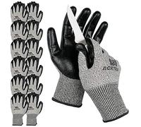 ACKTRA WG012 Level 5 Cut Resistant All Purpose Safety WORK GLOVES 12 pairs, Durable Nitrile Coated, Comfort Fit, EN 388, for Men and Women (Medium)