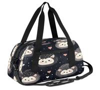 Ackutea Animated Smiling Hedgehog Kids Duffle Bag Boys Girls for Overnight Travel Gym Sport, Small Duffle Bag for Kids