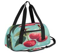 Ackutea Artistic Painting of Cherries On A Branch Kids Duffle Bag Boys Girls for Overnight Travel Gym Sport, Small Duffle Bag for Kids