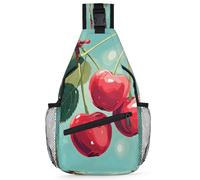 Ackutea Cross Chest Bag Diagonally For Women Men, Artistic Painting Of Cherries On A Branch Crossbody Bags For Travel Hiking Daypack