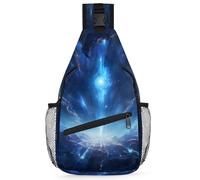 Ackutea Cross Chest Bag Diagonally For Women Men, Blue Light Splitting The Dark Clouds Crossbody Bags For Travel Hiking Daypack
