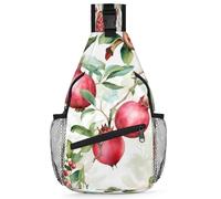 Ackutea Cross Chest Bag Diagonally For Women Men, Pomegranates On The Pomegranate Tree Crossbody Bags For Travel Hiking Daypack