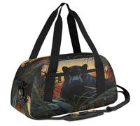 Ackutea Fierce Black Panther in The Bush Kids Duffle Bag Boys Girls for Overnight Travel Gym Sport, Small Duffle Bag for Kids