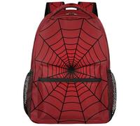 Ackutea Kids Backpack for Boys - School Bag Laptop Backpack College Bookbag for Children Teens Elementary Middle School, Red Spider Web, Daypack Backpacks