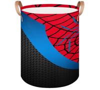 Ackutea Large Laundry Basket Hamper - Red Spider Web 62L Collapsible Storage Bin for Blankets, Kids Toys, Clothes, Tall Baby Nursery Hamper for Bathroom, Boys Bedroom Decor, Gift Basket, 40 x 52 cm