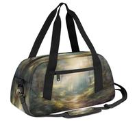 Ackutea Oil Painting of A Bush Path in The Sunny Forest Kids Duffle Bag Boys Girls for Overnight Travel Gym Sport, Small Duffle Bag for Kids