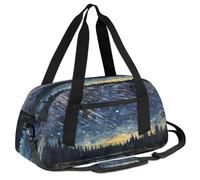 Ackutea Oil Painting of A Meteor Falling in The Forest Kids Duffle Bag Boys Girls for Overnight Travel Gym Sport, Small Duffle Bag for Kids