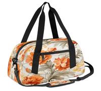 Ackutea Red Big Flower Art Painting Kids Duffle Bag Boys Girls for Overnight Travel Gym Sport, Small Duffle Bag for Kids