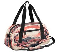 Ackutea Stream and Mountain Behind The Cherry Blossoms Kids Duffle Bag Boys Girls for Overnight Travel Gym Sport, Small Duffle Bag for Kids