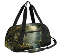 Ackutea Sunlight Shines Into The Primeval Forest Kids Duffle Bag Boys Girls for Overnight Travel Gym Sport, Small Duffle Bag for Kids