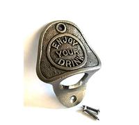 ACL Bottle Opener Enjoy Your Drink Cast Iron Cap Openers Wall Mounted Ideal for Pubs Bar Kitchen Home Accessories Rustic Farmhouse Hotels Beer Soda Openers Outside Screw