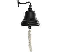 ACL Bar Accessories for Home Pub Hand Bell - Wall Mounted Bar Bell Nautical Decorations - Unique Black Bell with Crisp Loud Sounds Ideal for Christmas, Reception, Pubs (8 Inch)