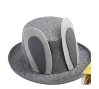 ACL stores Boys Easter Gey Top Hat with Bunny Ears - Easter Bonnet Alternative for Boys - Reusable - Can Be Decorated with Easter Bonnet Decorations - Great Fun for The Family for Adults and Kids