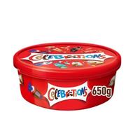 ACL stores Christmas Chocolate Tubs of Roses, Heroes, Quality Street or Celebrations Chocolates (Celebrations Tub), 650 g (Pack of 1), 1.0 count