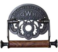 ACL Toilet Roll Holder Wall Mounted - Great Western Railway GWR Toilet Paper Holder for Bathroom - Cast Iron Novelty Toilet Roll Holder with Included Hardware