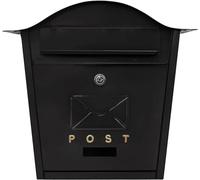 ACL Wall-Mounted Letter Box - Ensures Security for Letters and Parcels, Waterproof, Durable, Stylish Lockable Design, Aluminium Build (Black)