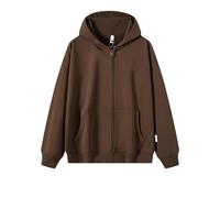 ACLCSHM Work Hoodies For Men, Mens Oversized Hoodies Pullover Zip Hoodie Plain Long Sleeve Sweatshirt With Pockets Soft Comfy Breathable Hoody Casual Autumn Coats Top For Men Women Coffee Xl