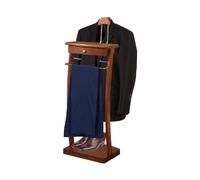 ACLFF Freestanding Clothes Valet with Stable Base, Clothes Valet with Tie Holder, Valet Stand with Pants Bracket, for Living Room, Office, Bedroom 39X30X112.2CM