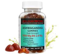 Aclla Ashwagandha Gummies 3000mg Equivalent, 10:1 Extract + Vitamin B6 | High Strength • Vegan • 1 Month Supply • Apple Flavour