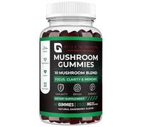 Aclla Mushroom Gummies with Shilajit - 10-in-1 Complex with Lion’s Mane, Reishi, Chaga & More - 2500mg - Brain, Energy & Immune Support - Vegan, Low Sugar, Non-GMO - 60 Raspberry Flavour