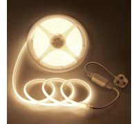 Aclorol 220V COB LED Strip Lights 5M Flexible COB LED Lights 3000K Warm White LED Flex Lights Strip Plug in High Density COB Rope Light for Outdoor Bedroom Patio Garden Decor