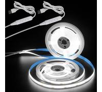 Aclorol 5V USB COB LED Strip 2M 640LEDs Cold White 6000K Dimmable, 2 Pack