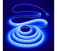 Aclorol COB LED Strip Light 1M 5V Flexible Blue LED Strip Lights for Bedroom with 1M USB Powered Cable Not Dimmable for Kitchen Cabinet Gaming Room Indoor DIY Decoration 320LEDs/M CRI85+