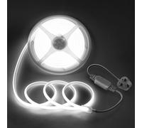 Aclorol COB LED Strip Lights 5M Flexible Outdoor LED Strip Lights Waterproof AC 220V Rope Light Plug in for Bedroom High Density Uniform COB Light Super White 6000K for Patio Grade Building