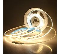 Aclorol COB LED Strip Lights for TV 5V USB Powered Warm White 6.56FT 320Leds/M COB Flexible Light Strip TV Led Backlight for Bedroom Under Cabinet Kitchen DIY Lighting Project 3000K CRI85+ 2M