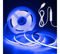 Aclorol LED COB Strip Light 3M USB LED TV Backlights Dimmable Rope Light with Dimmer Felxible Tape Lights 320LEDs/M CRI85+ for Mirror Cabinet Wardrobe Cupboard Home DIY Lighting (Purple Light)