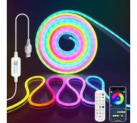 Aclorol LED Neon Rope Light 4M 240 LEDs Flexible USB Colour Changing RGB LED Strip with APP & Remote Control Music Sync Waterooof LED Neon Light Strip for Bedroom Kitchen Gaming Indoor Outdoor Decor
