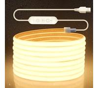 Aclorol Waterproof COB LED Strip 5M Dimmable USB LED Strip Lights for Bedroom Warm White Flexible Tape Light with Timer for TV Backlights Bedroom Living Room Ambient Cupboard Pergola Lighting Decor