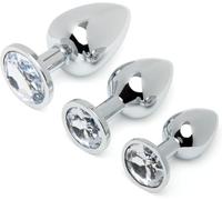 Aclouddate 3 Stücke Analplug Set ,Metall Anal Plug ButtPlug Anal mit Kristall Diamant Sex Spielzeug für Die Frau M?nner, Butt Plug Kit,Hygienisches Anal Toy,für Anfanger für Frauen M?nner Paare