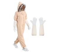 ACLUYSKA Beekeeping Suit, Sting Proof Bee Suit for Men Women, Polycotton Beekeeper Suit with Ventilated Hood & Gloves, Breathable Bee Outfit for Backyard Beekeeping UK(M)