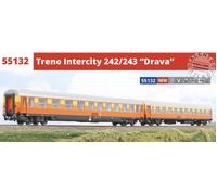 Acme 55132 Set Of 2 Carriages JZ IC Venice-Budapest "Drava" In Scale H0 1:87