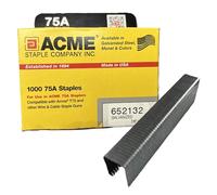 Acme 75A Galvanized Staples, 7/8 inch Leg, 1,000-Piece, Compatible with Wire and Cable Staple Guns